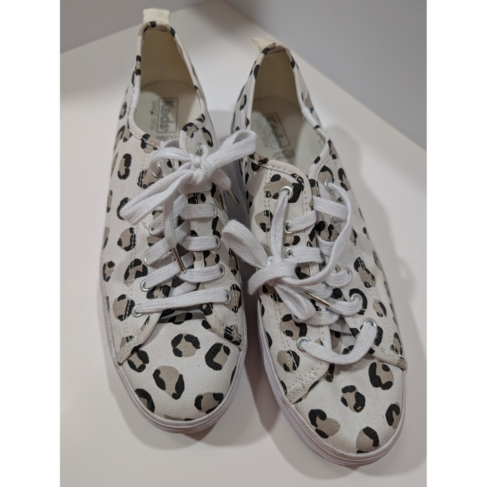 Keds Triple Kick Leopard Print Canvas Platform Sneakers Womens 9.5 WF63042